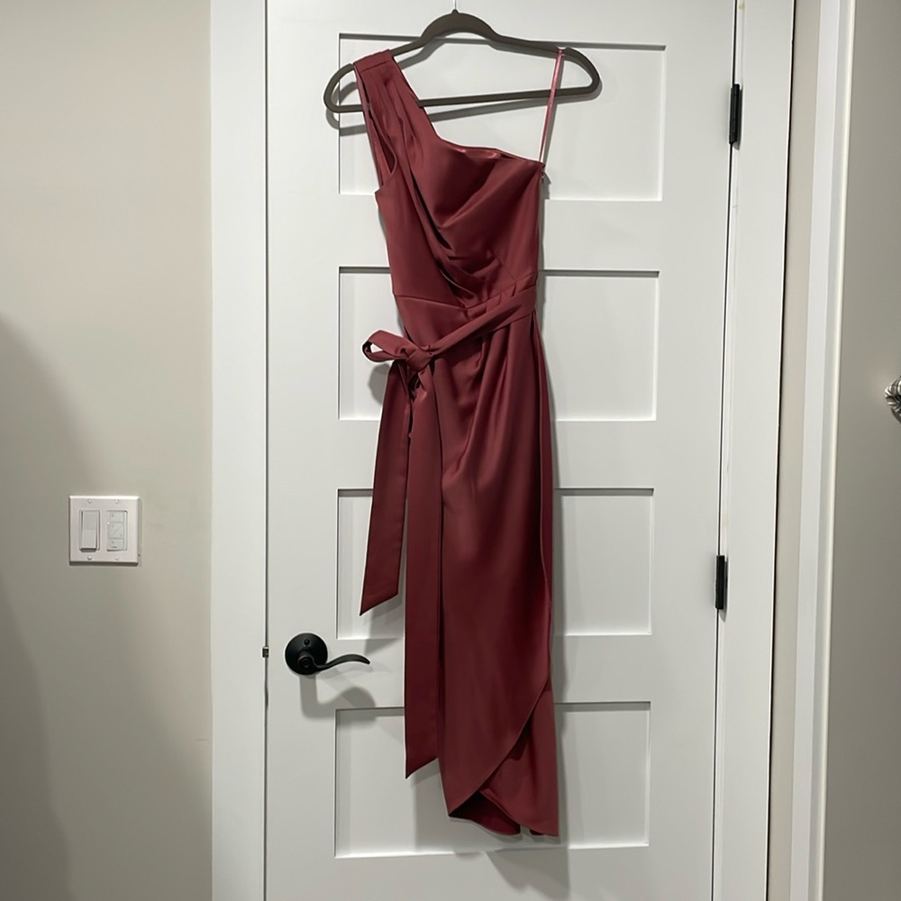 Ted Baker midi dress, blush pink/mauve, size 1